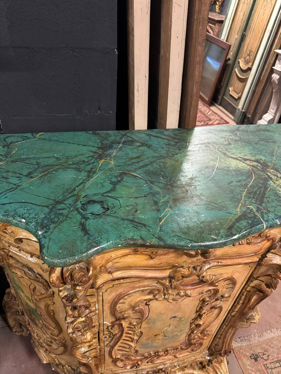 Richly carved and painted sideboard credenzas, Italy For Sale 2