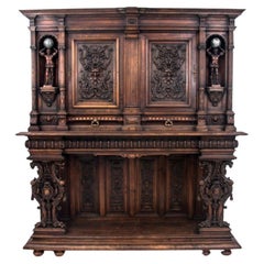 Richly Carved Antique Sideboard, France, Late 19th Century