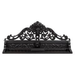 Richly carved baroque black wooden sculptured shelf, France ca. 1850