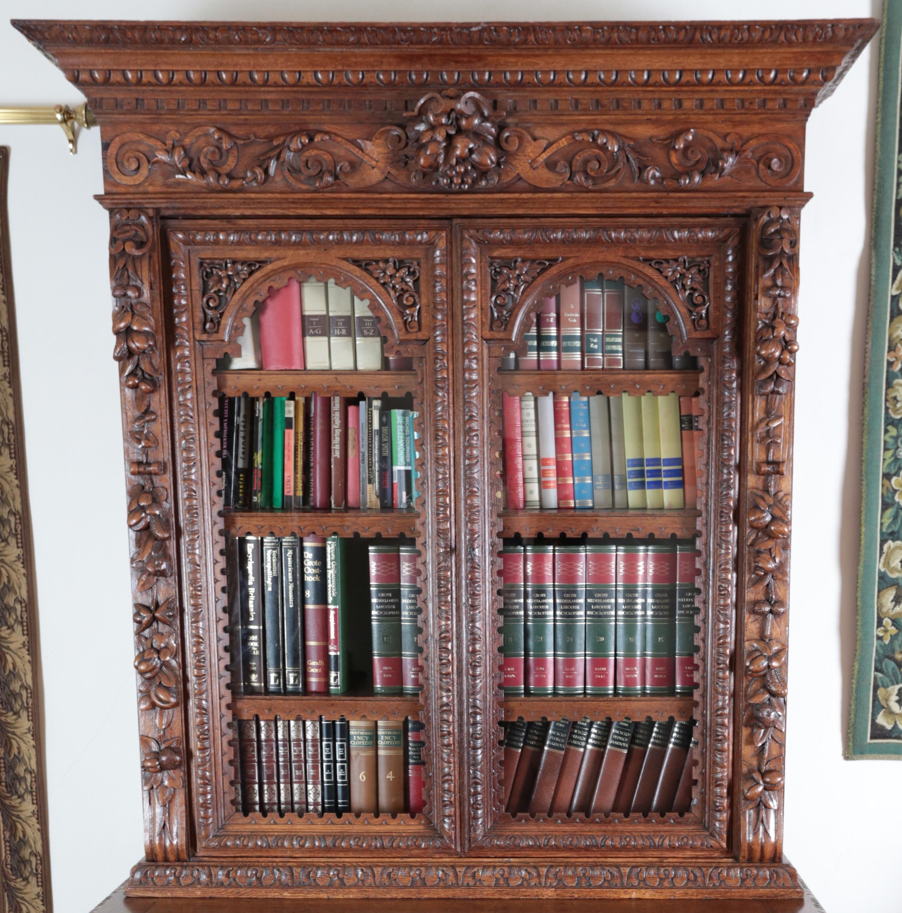 Late 19th Century Richly carved bookcase / sideboard. Neo-Renaissance
