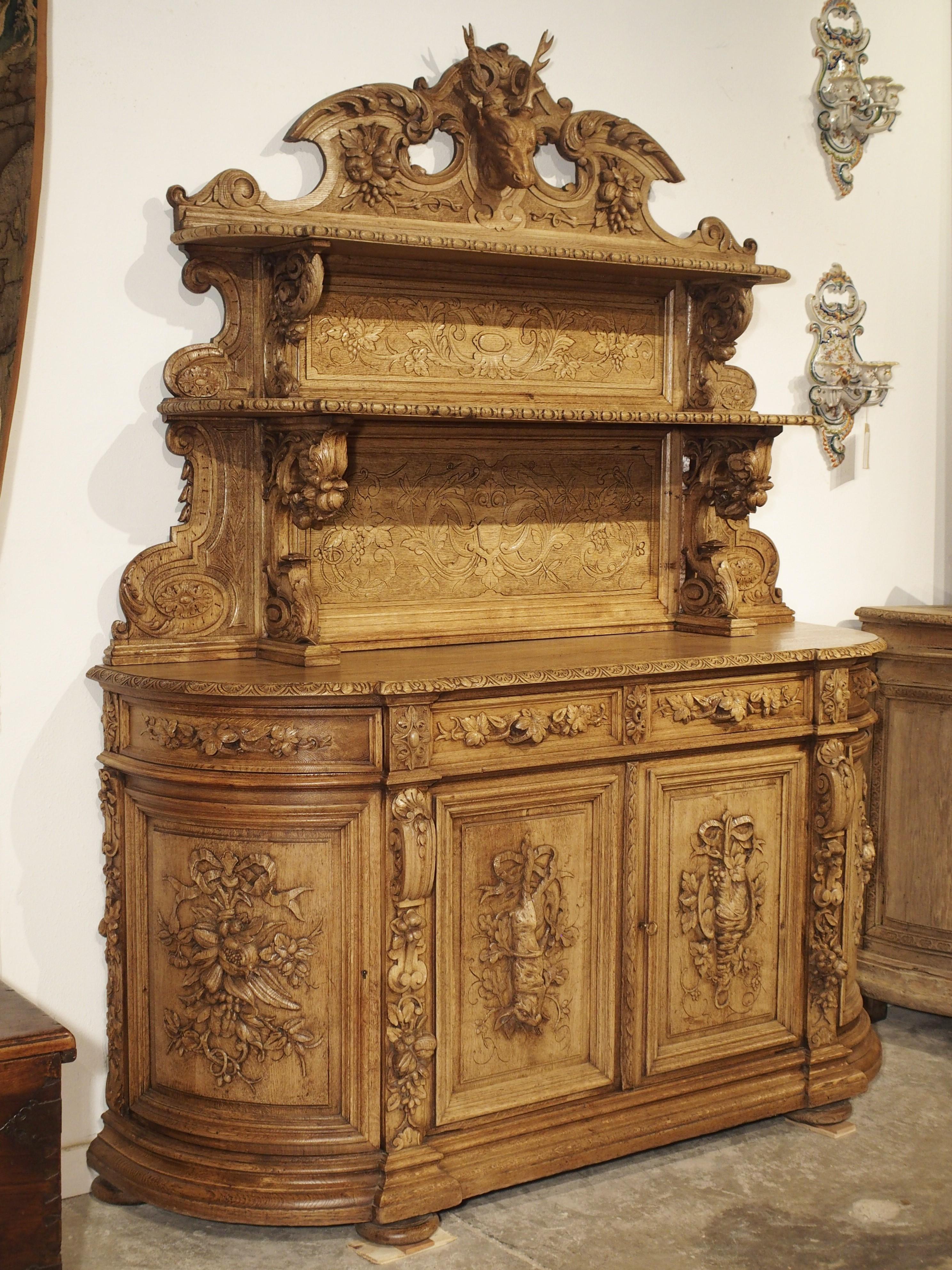 Richly Carved French Hunt Buffet 