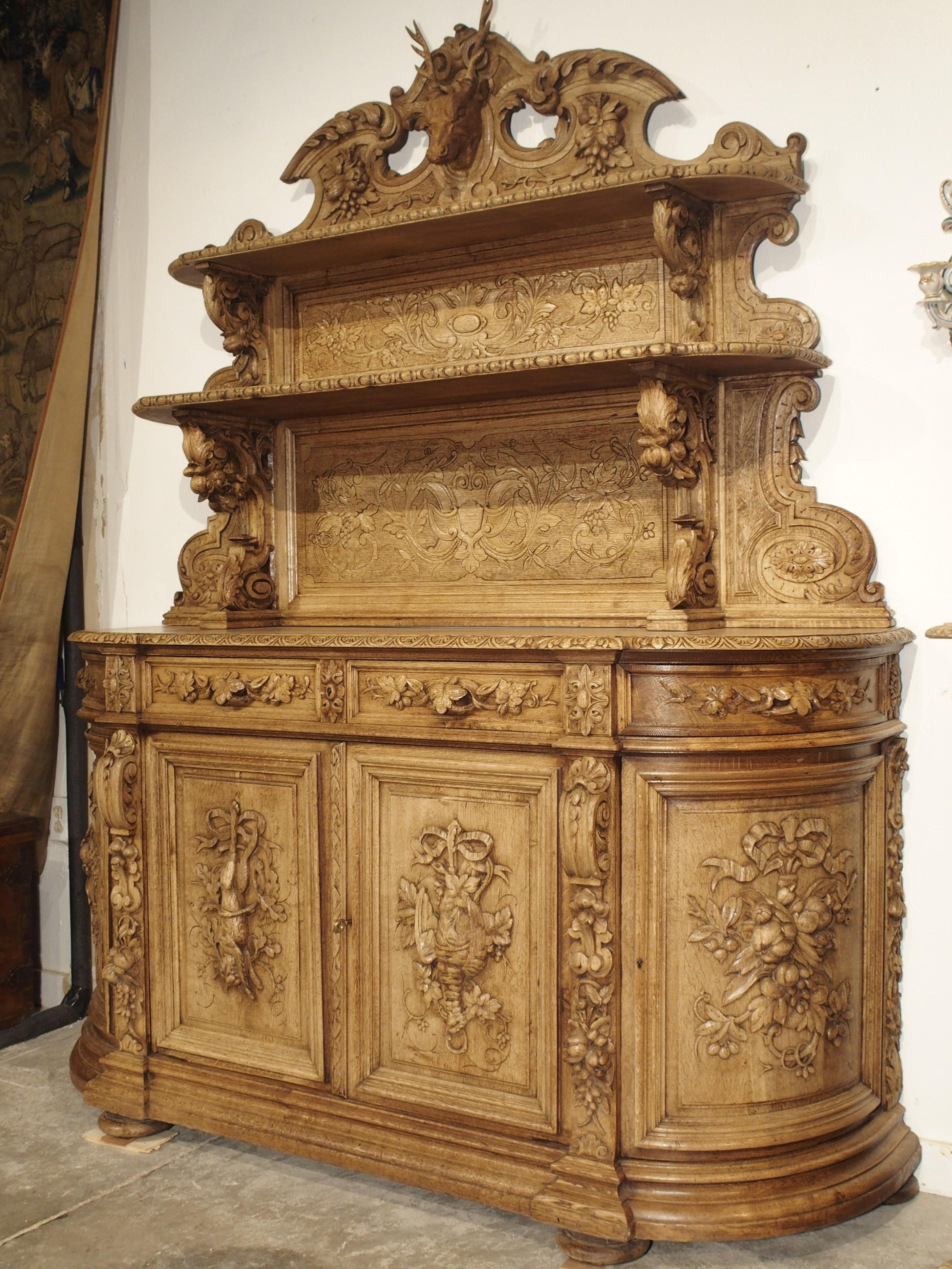 Richly Carved French Hunt Buffet 