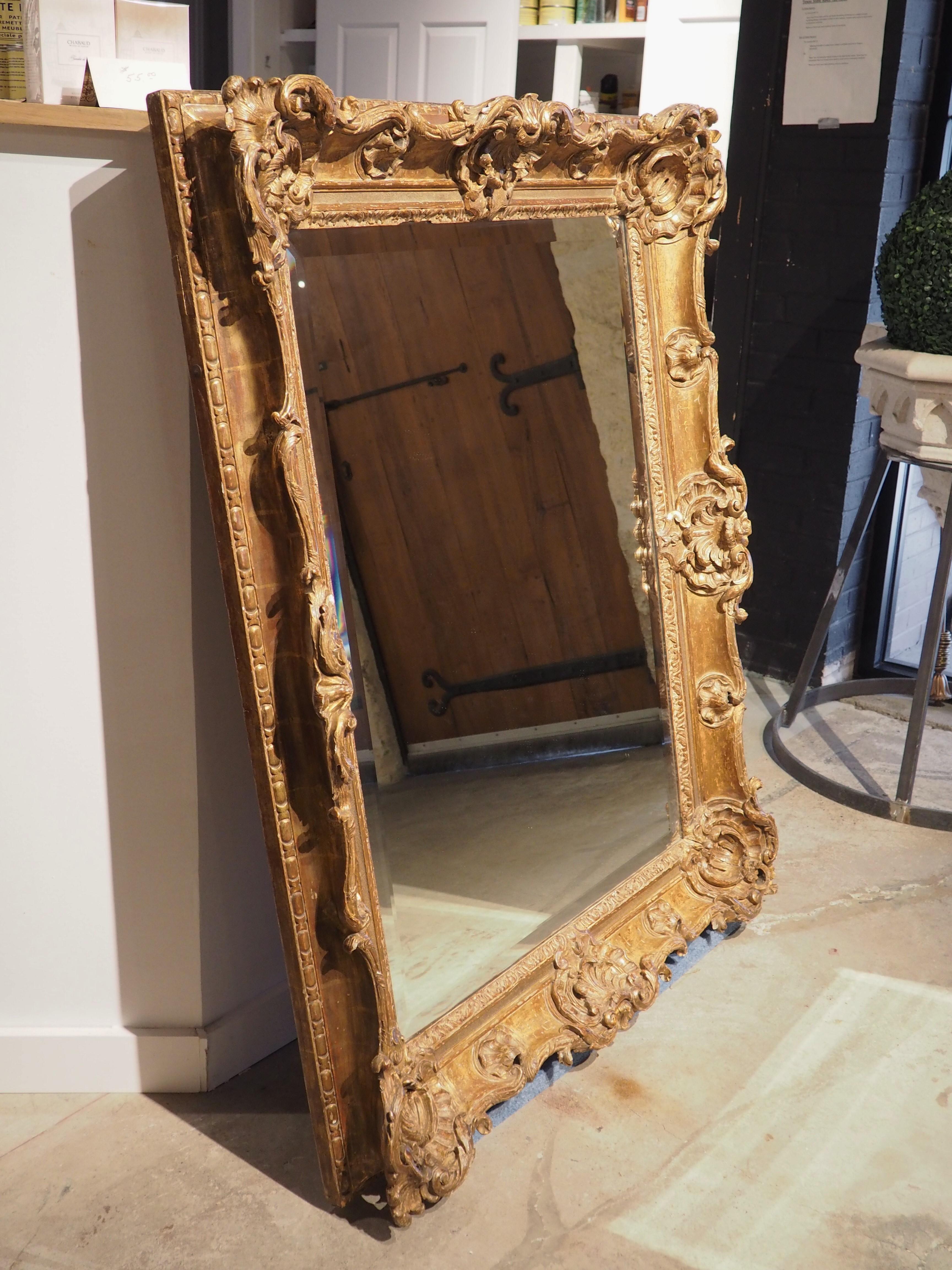 Richly Carved French Louis XV Giltwood Mirror 9