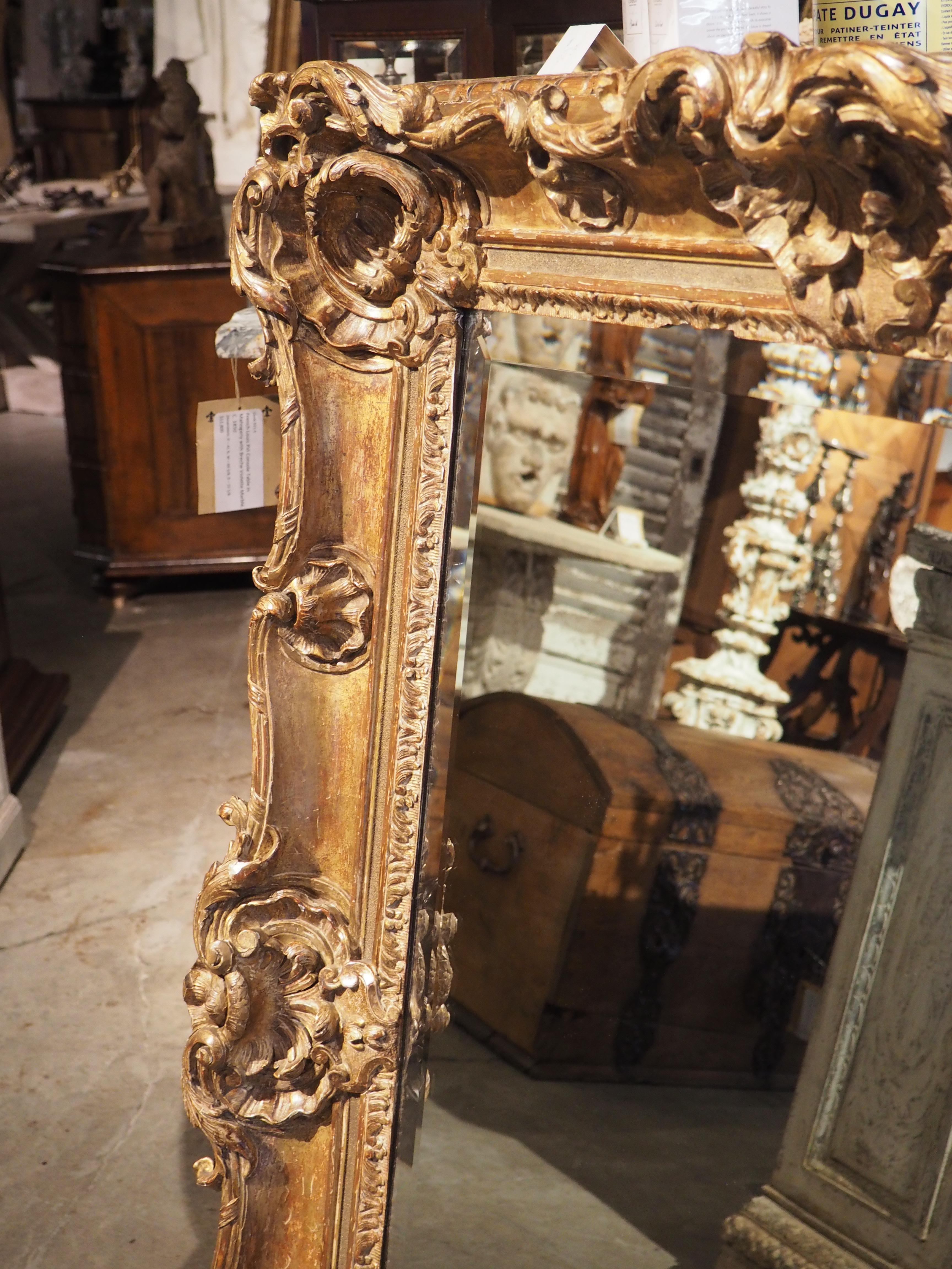 Richly Carved French Louis XV Giltwood Mirror 10