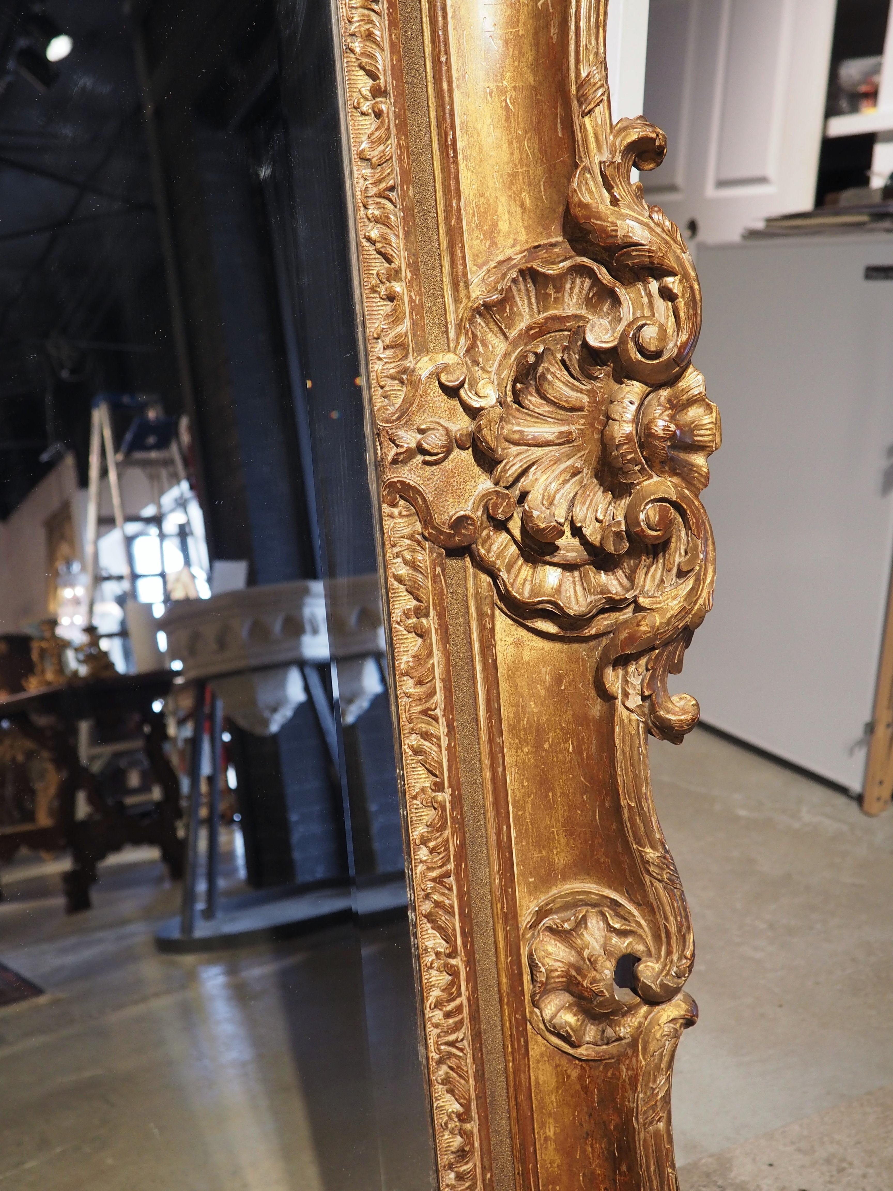 Richly Carved French Louis XV Giltwood Mirror 2