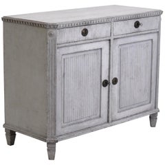 Antique Richly carved Gustavian style two-doors sideboard, 19th Century