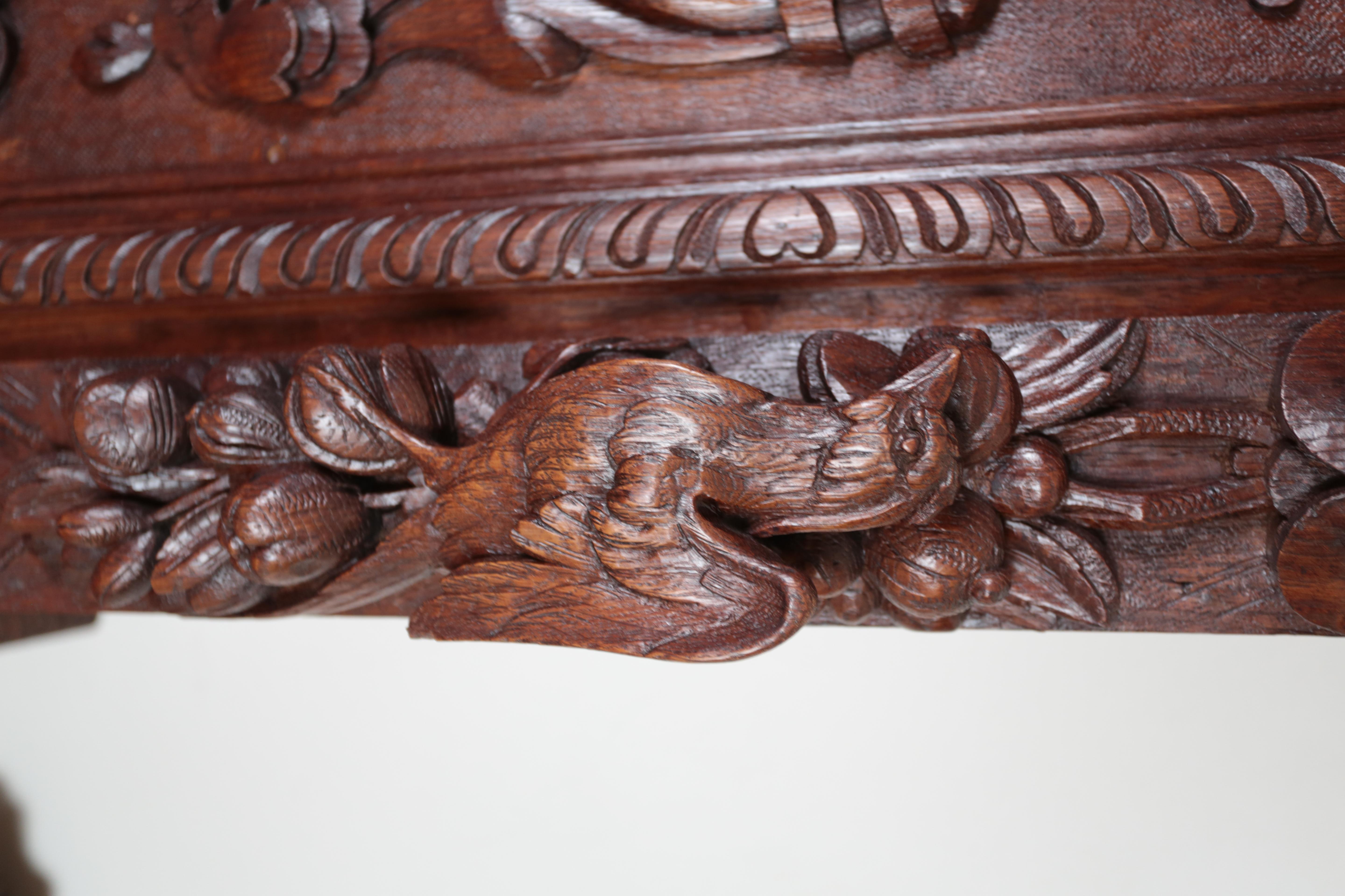 Oak Richly carved Neo-Renaissance solid oak cabinet For Sale