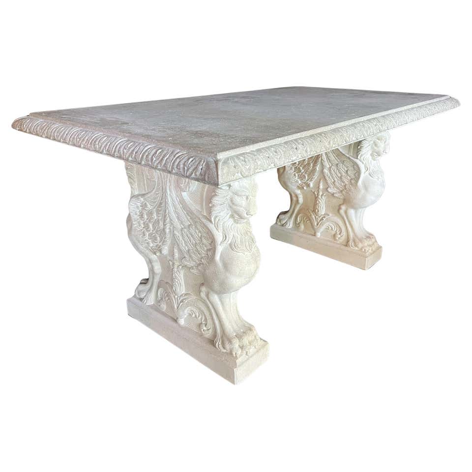 Carved Round Limestone Baluster Table from Provence, France For Sale at ...
