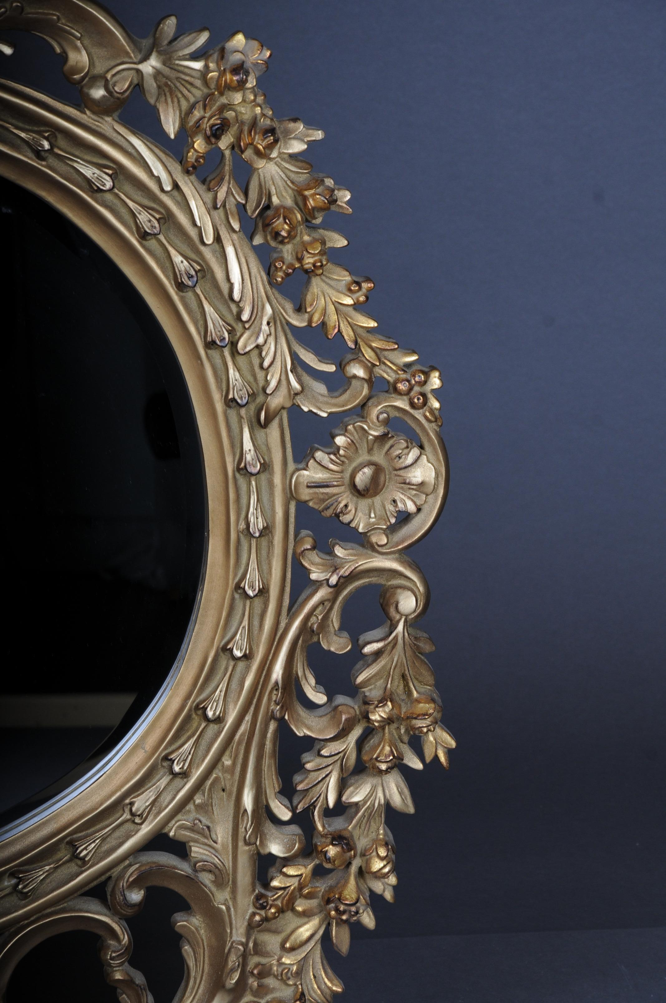 Richly Carved Royal Wall Mirror in Louis XV, Beech Wood For Sale 1