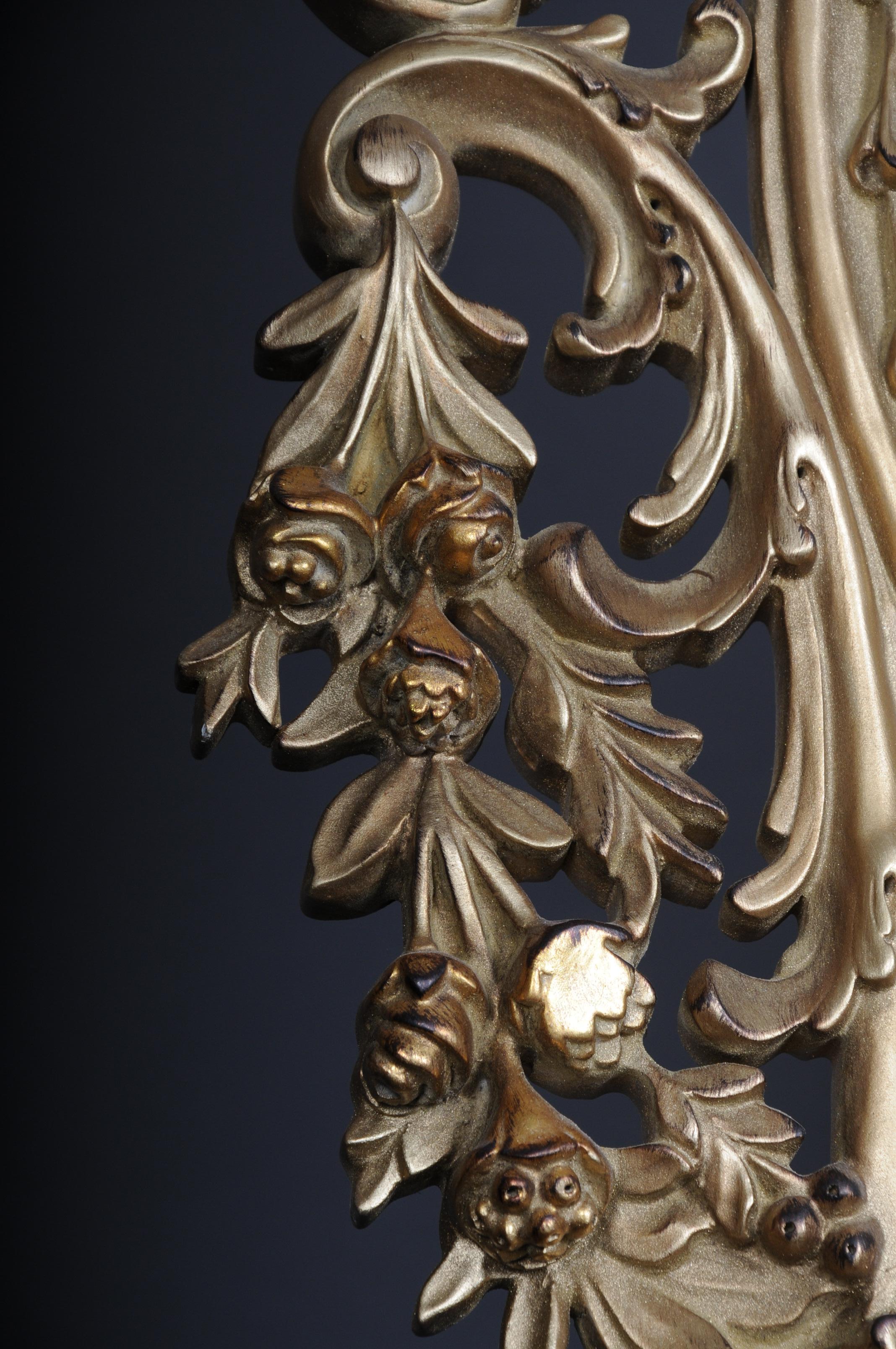 Richly Carved Royal Wall Mirror in Louis XV, Beech Wood For Sale 2