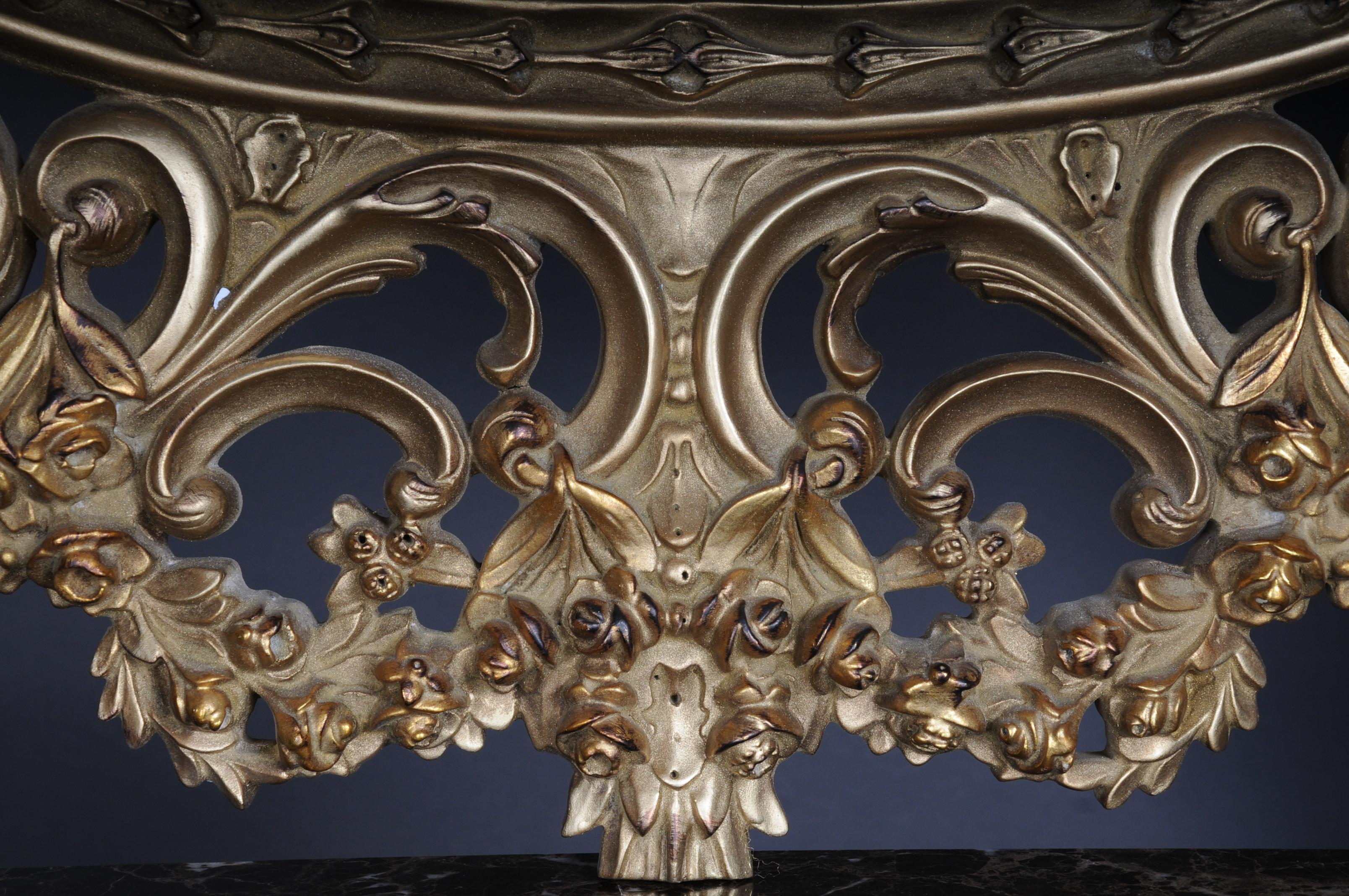 Richly Carved Royal Wall Mirror in Louis XV, Beech Wood For Sale 4