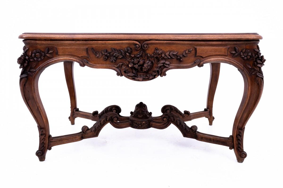 Late 19th Century Richly carved table, France, late 19th century. For Sale