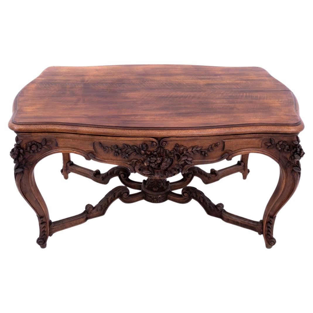 Richly carved table, France, late 19th century.