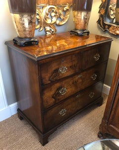 Richly-Colored English George III Style Burl-Walnut Bachelors Chest