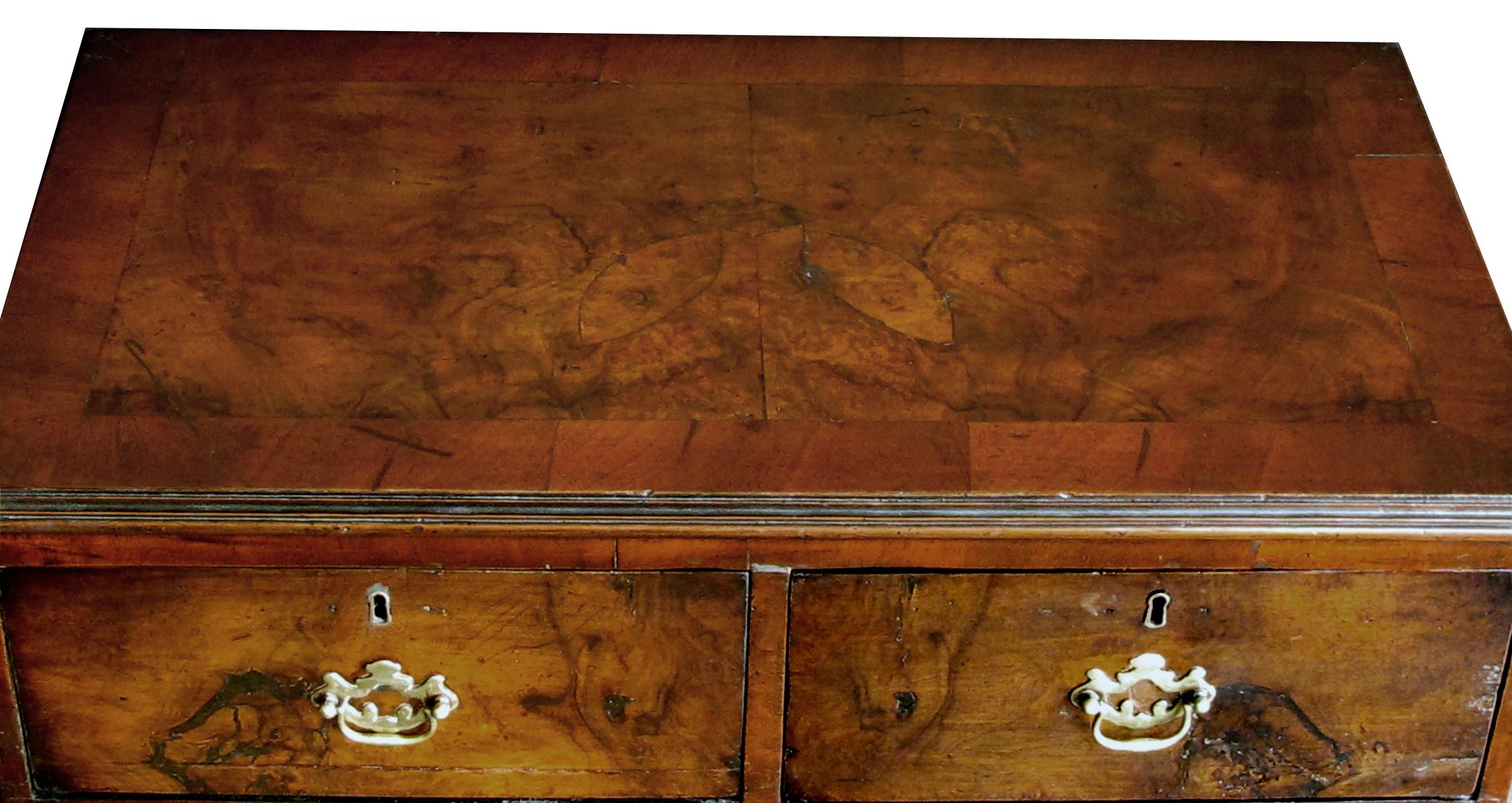 Richly-Colored English George III Style Burl-Walnut Bachelors Chest 2