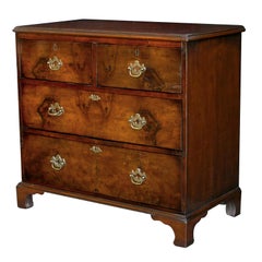 Richly-Colored English George III Style Burl-Walnut Bachelors Chest