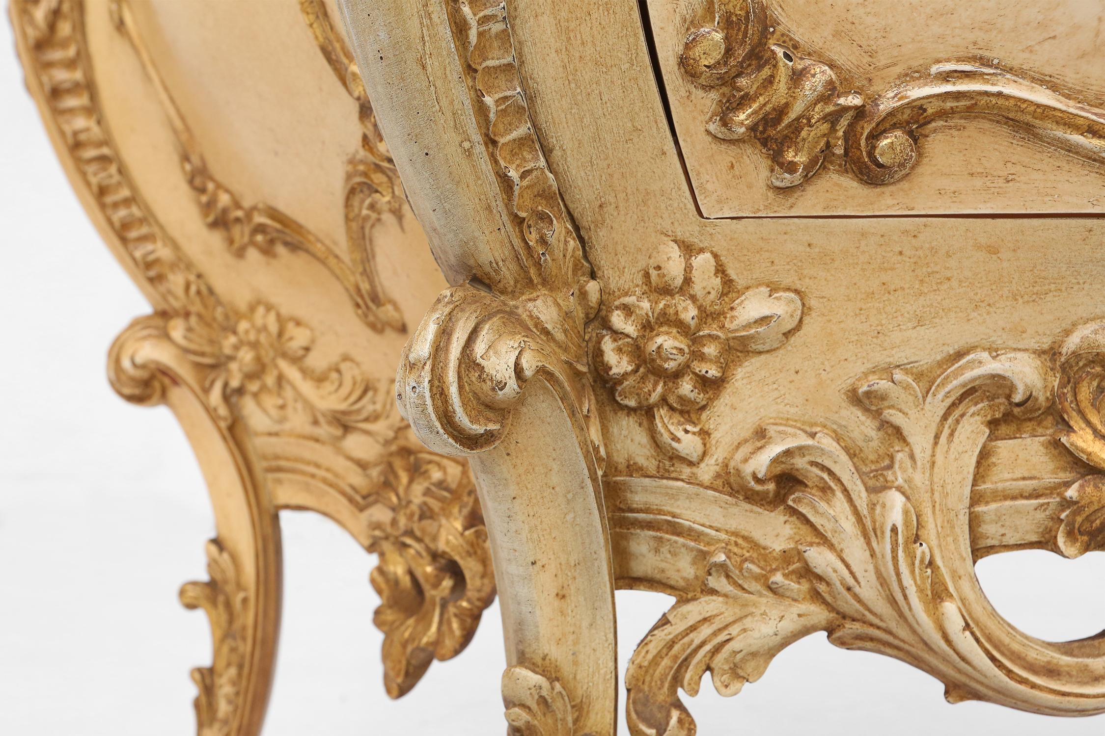 Richly decorated bombe commode in Rococo style, France ca. 1950 3