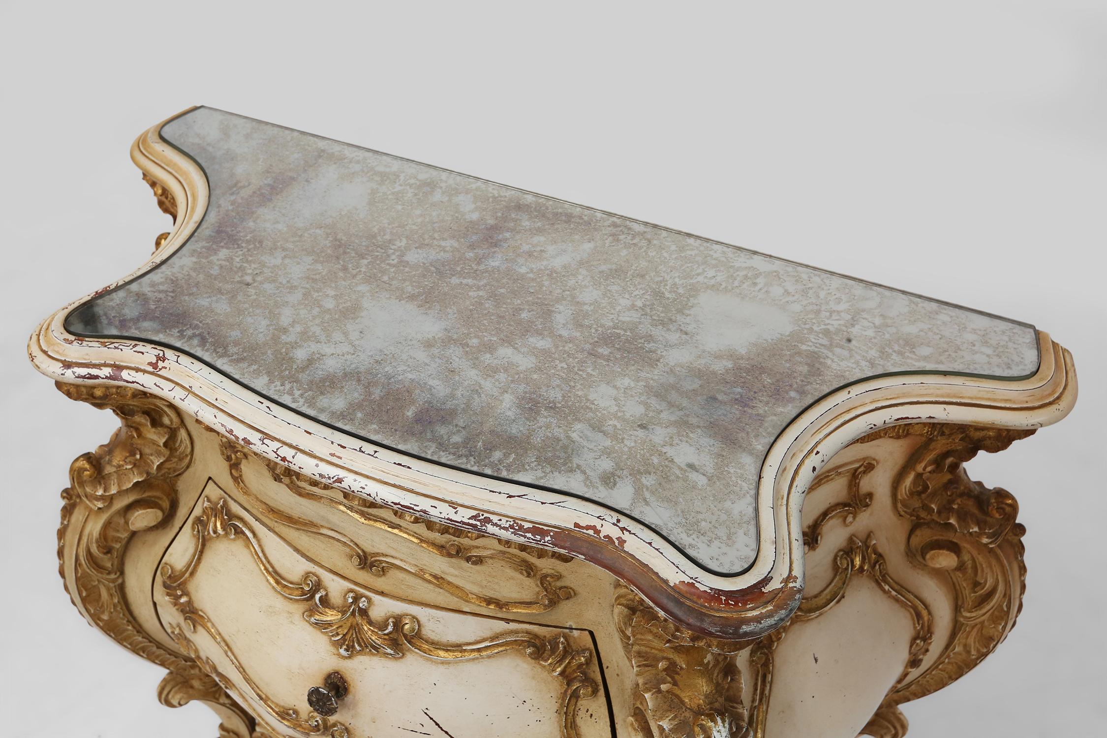 Richly decorated bombe commode in Rococo style, France ca. 1950 9