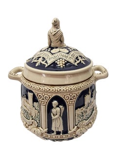 Richly decorated castle punch bowl, Marzi & Remy, dwarf bacchus 1930s, Germany