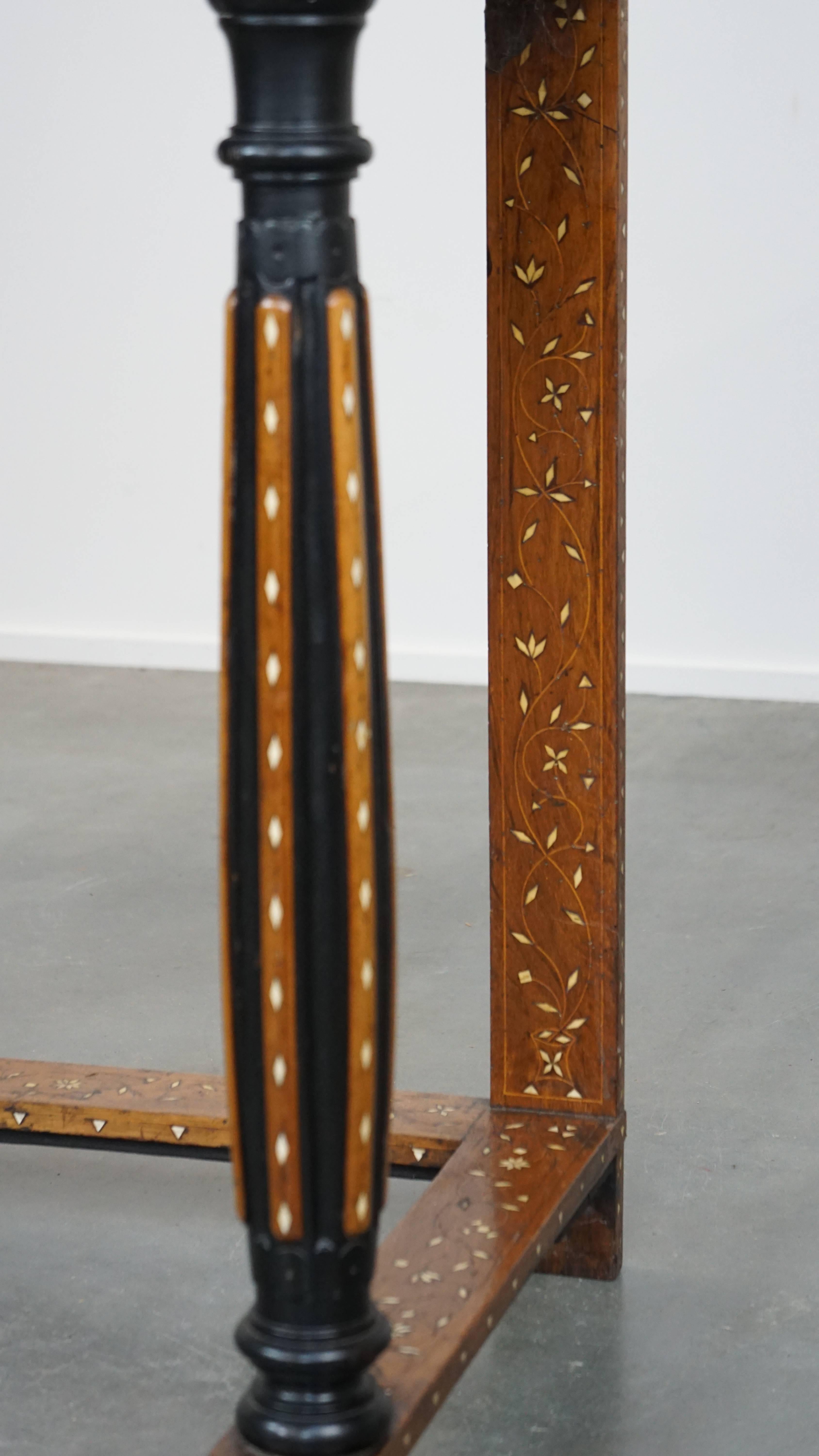 Richly decorated, inlaid antique Italian secretary in Moorish style, circa 1860 For Sale 3