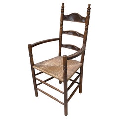Vintage Richly decorated 'Old Dutch' Oak Hand-Carved Knob Chair, Netherlands 1910-1940