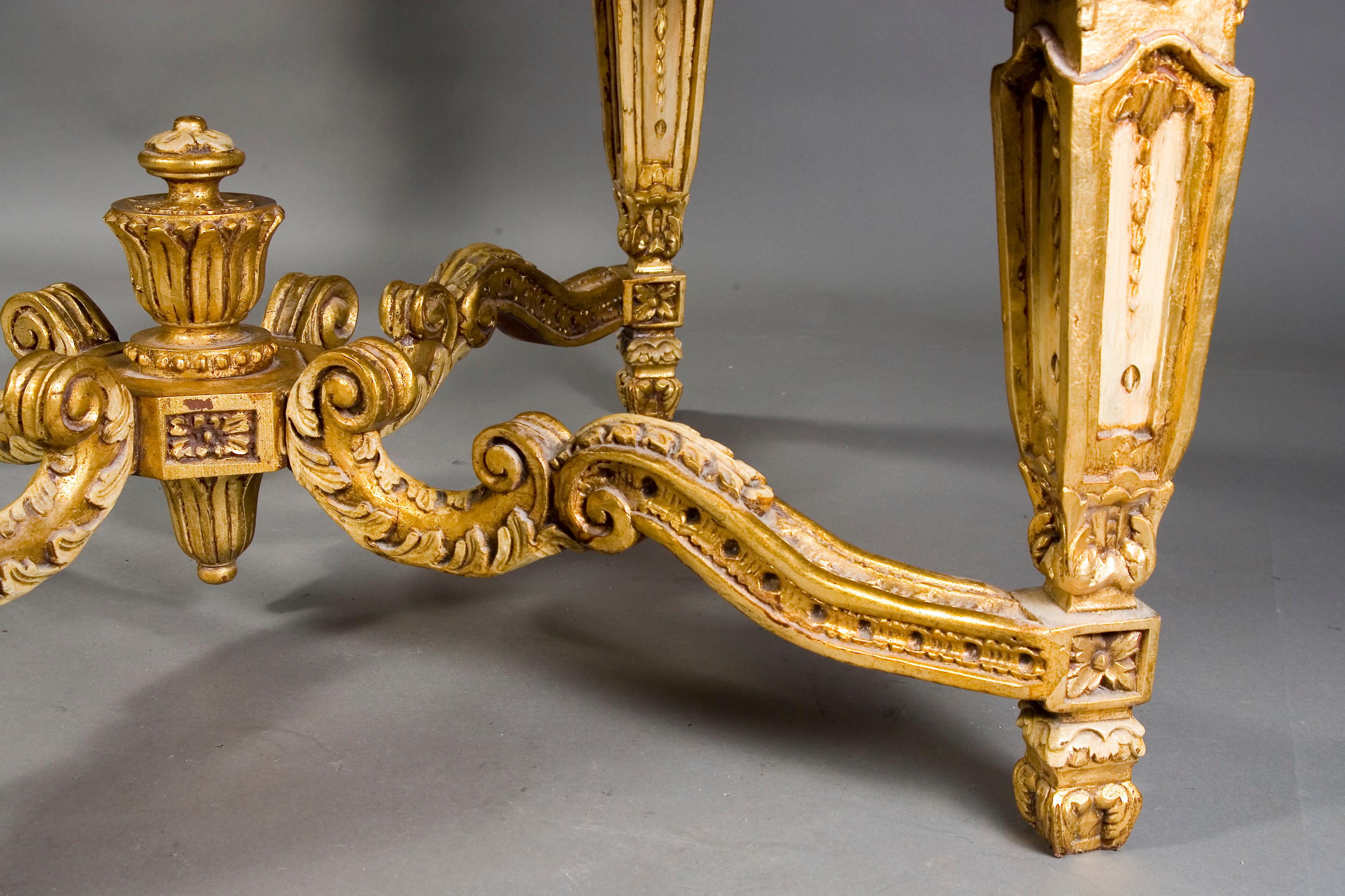 20th Century Richly Decorated Salon-Table in Louis XVI Style  For Sale
