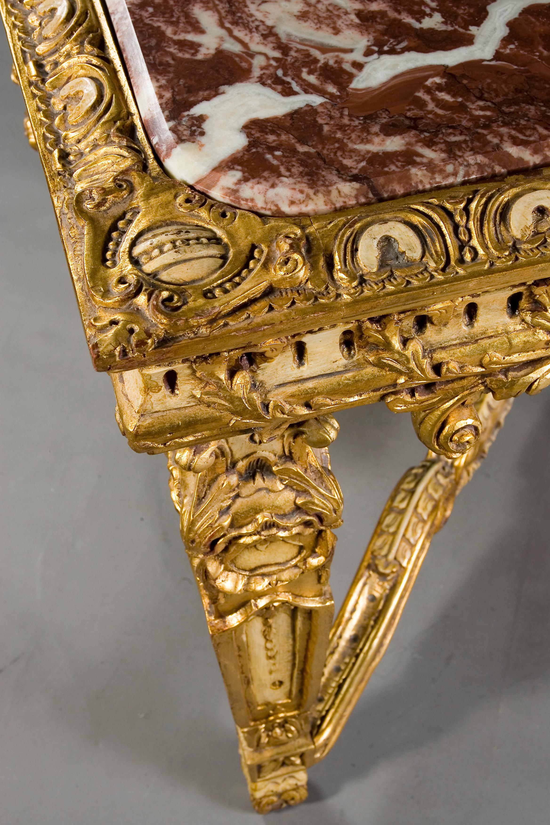 Marble Richly Decorated Salon-Table in Louis XVI Style  For Sale