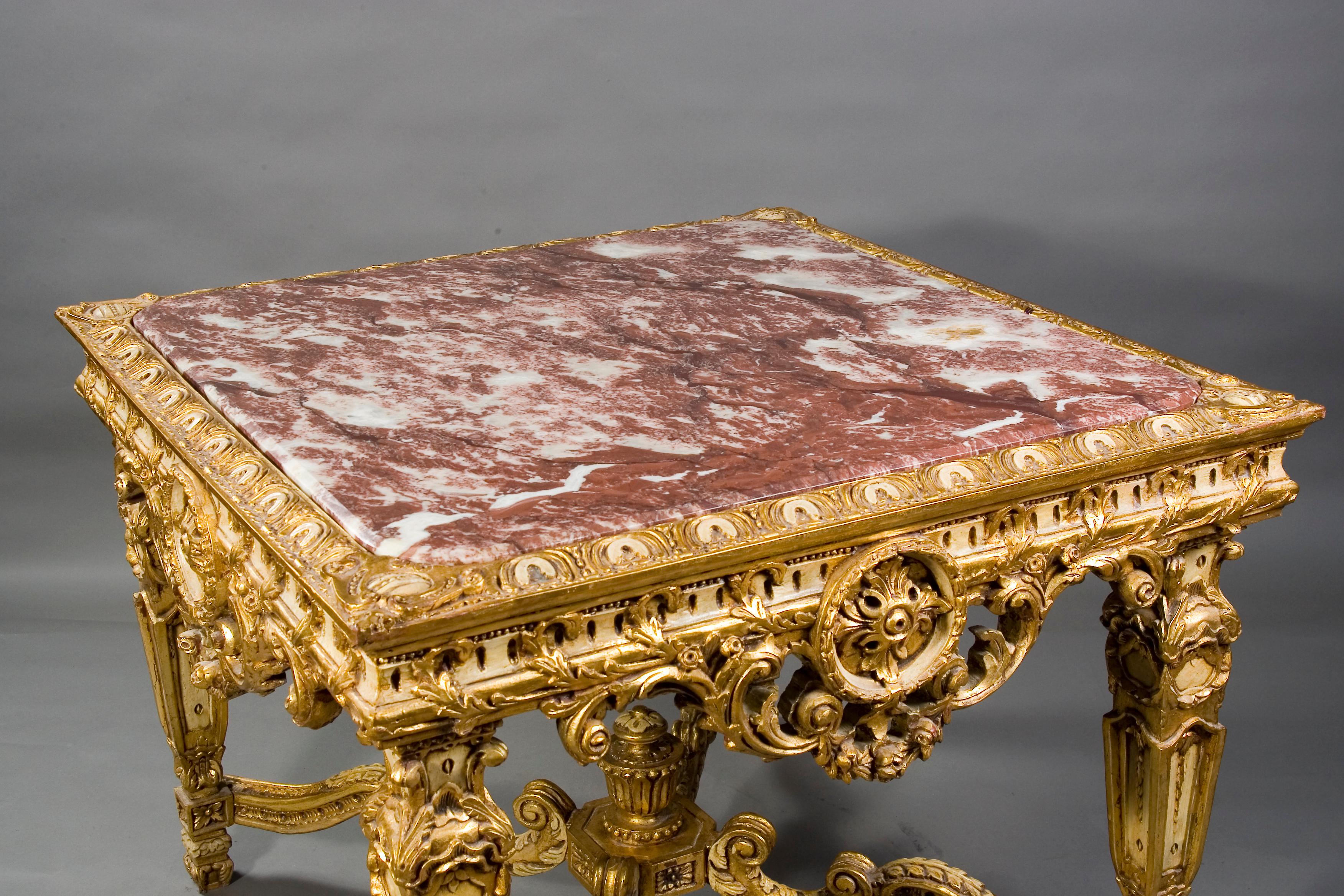 Richly Decorated Salon-Table in Louis XVI Style  For Sale 1