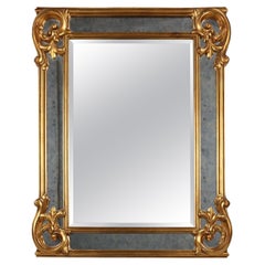 Reich verzierter Wandspiegel aus Harz mit goldenen Ornamenten und Rauchspiegel gl