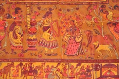 Richly Detailed "India Theme" Silk Crepe Di Chine Scarf
