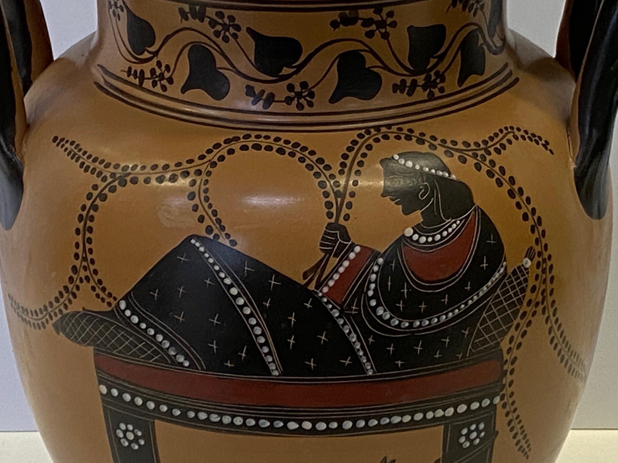Griechische Vasenlampe im klassischen Stil, elegant und elegant (Handbemalt) im Angebot