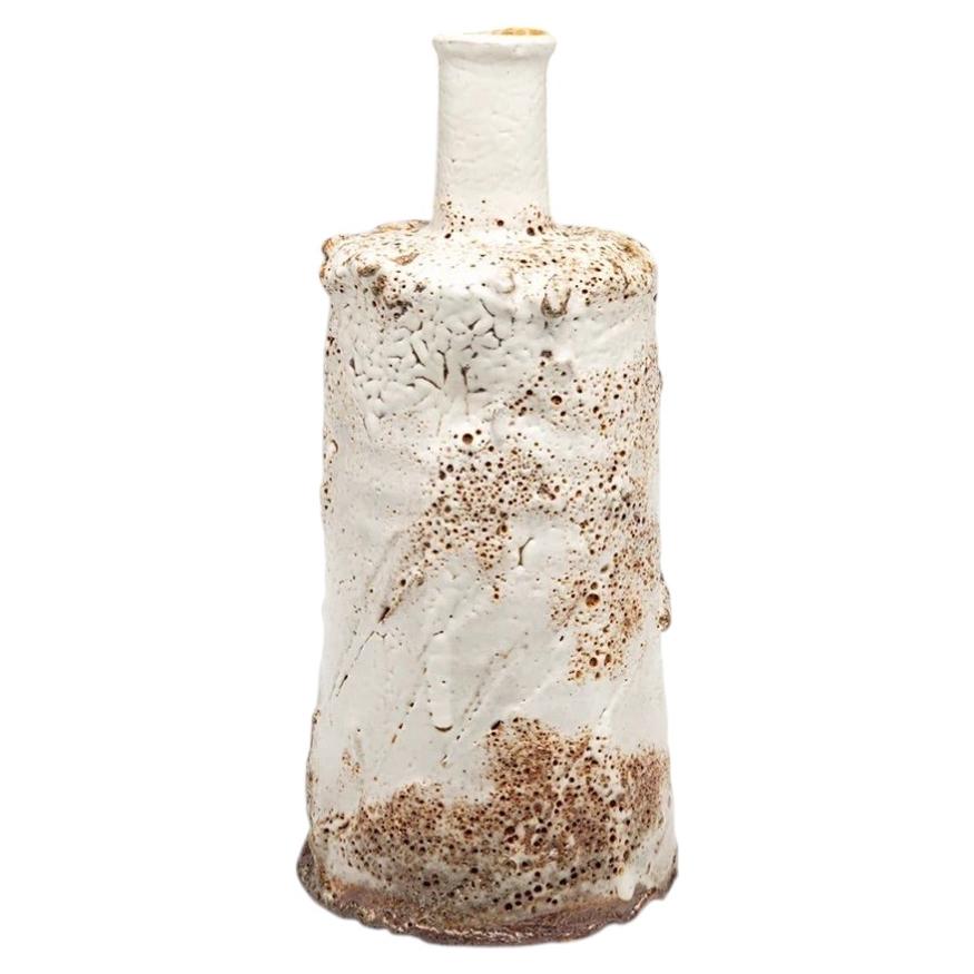 Richly Textured Bottle Vase by Danish Potter Hans Vangsø For Sale