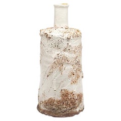 Richly Textured Bottle Vase by Danish Potter Hans Vangsø