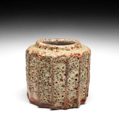 Richly Textured Fluted Vase by Danish Potter Hans Vangsø