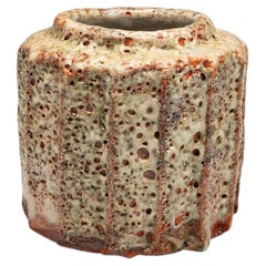 Richly Textured Fluted Vase by Danish Potter Hans Vangsø