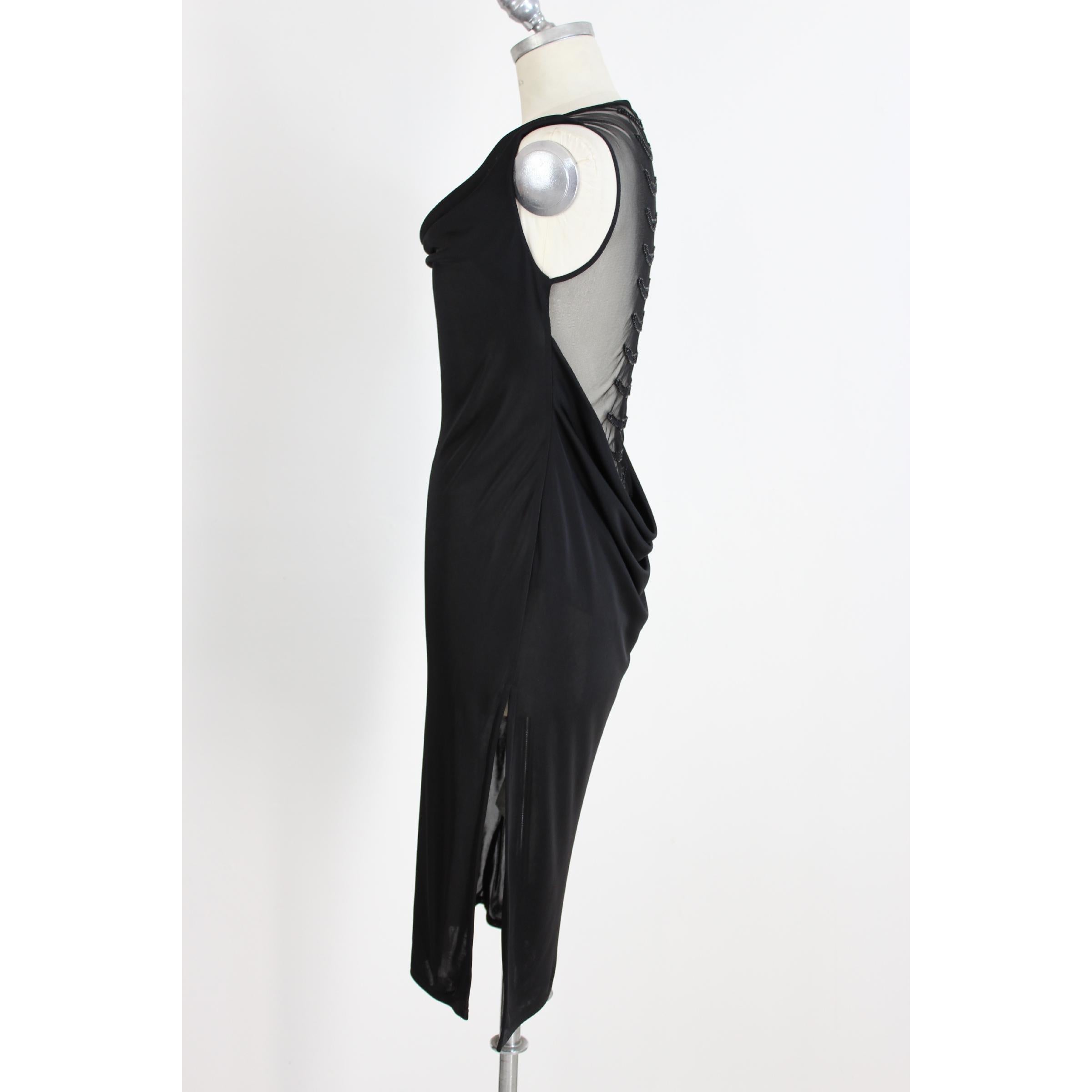 Richmond Black Sequins Transparent Long Evening Dress In Excellent Condition For Sale In Brindisi, Bt