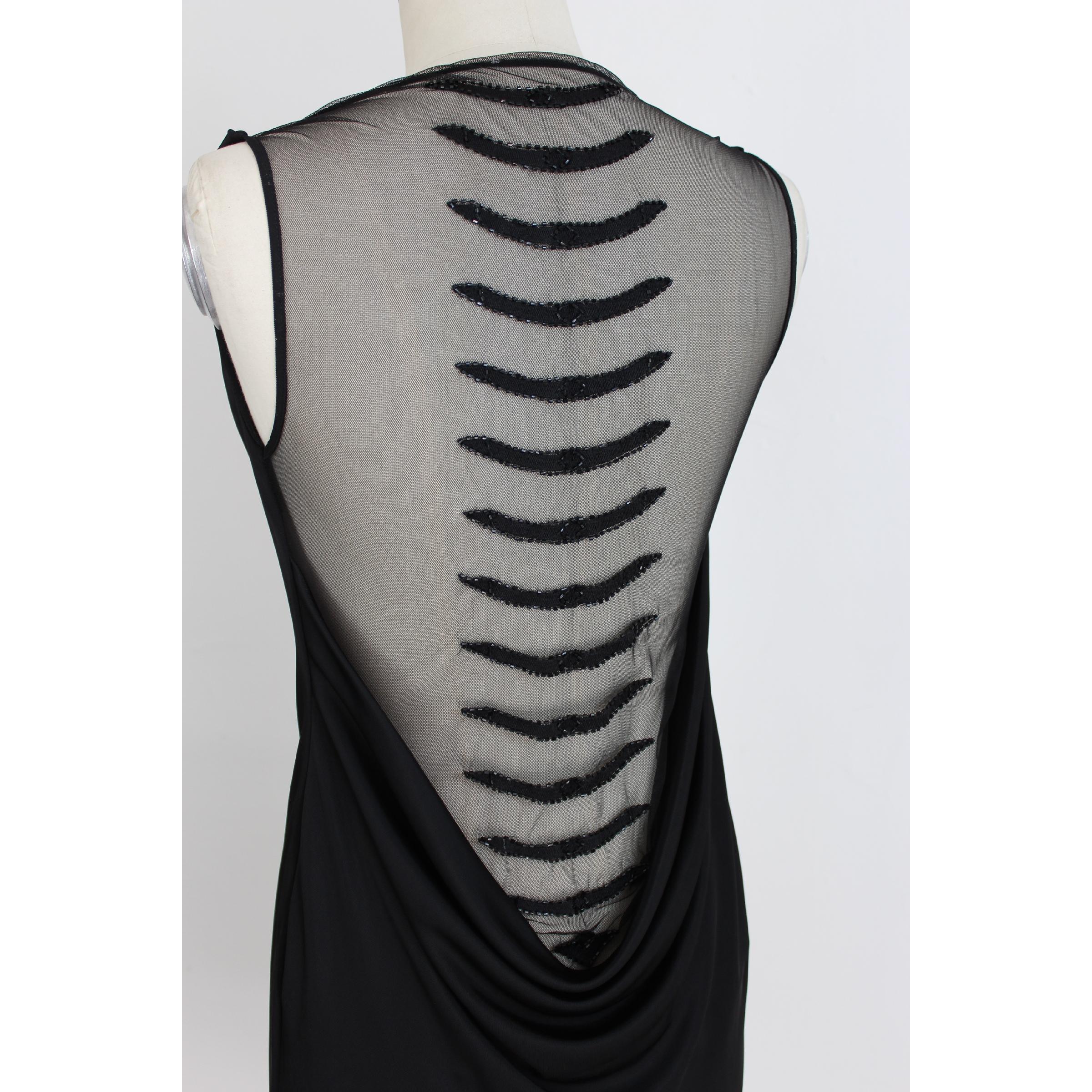 Women's Richmond Black Sequins Transparent Long Evening Dress For Sale