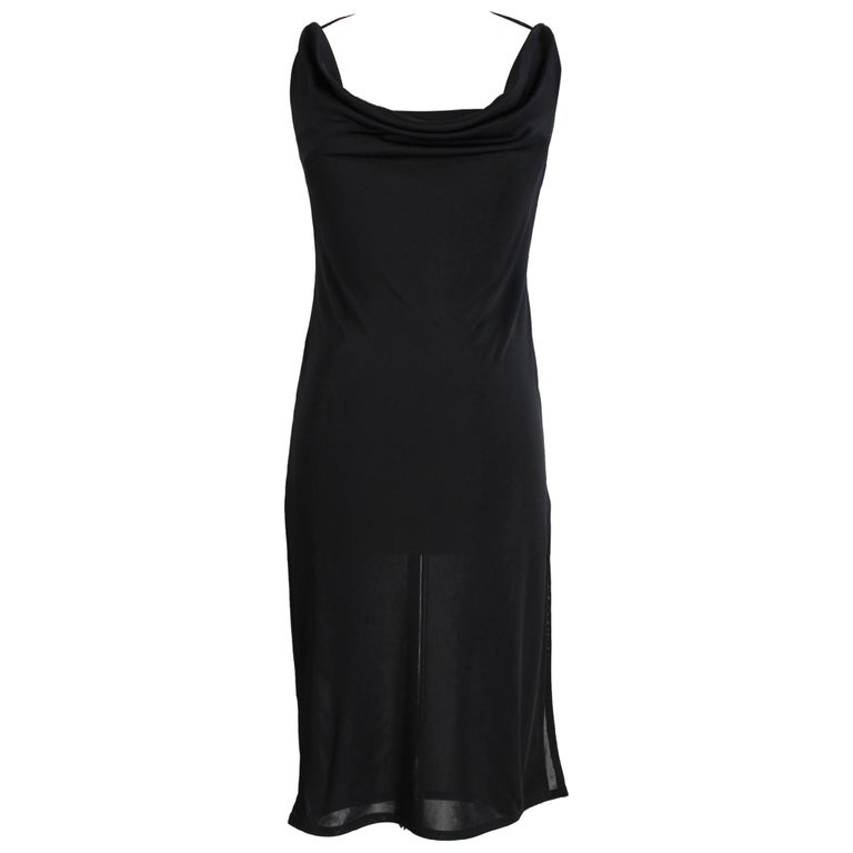 Richmond Black Sequins Transparent Long Evening Dress For Sale at 1stDibs