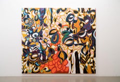 Tutto è presto (colori autunnali, pittura a olio astratta di grandi dimensioni, natura)