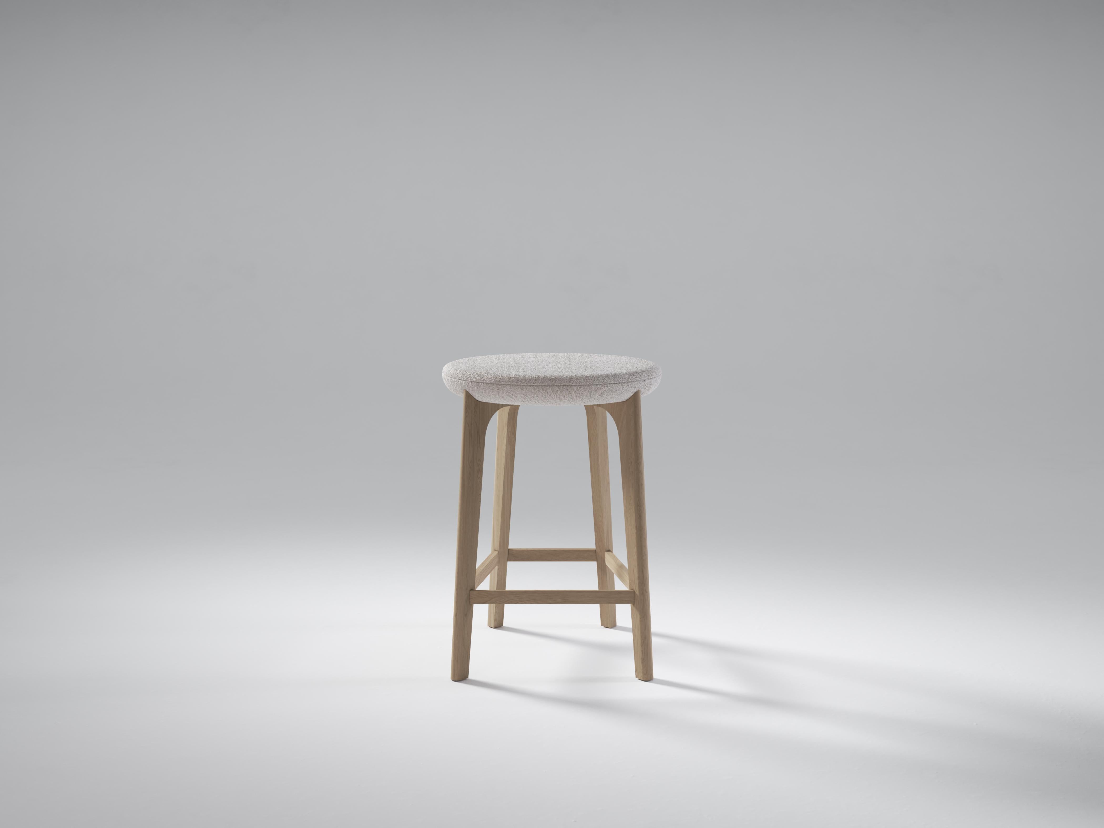 Richmond Barstool is an extension of the Richmond family in a literal sense. The Richmond Barstool takes the language of the Richmond dining chair but translates the form into something quite unique. A lower back allows for a less obtrusive piece &