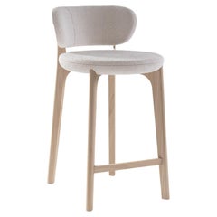 Richmond Contemporary Barstool in Wood and Fabric