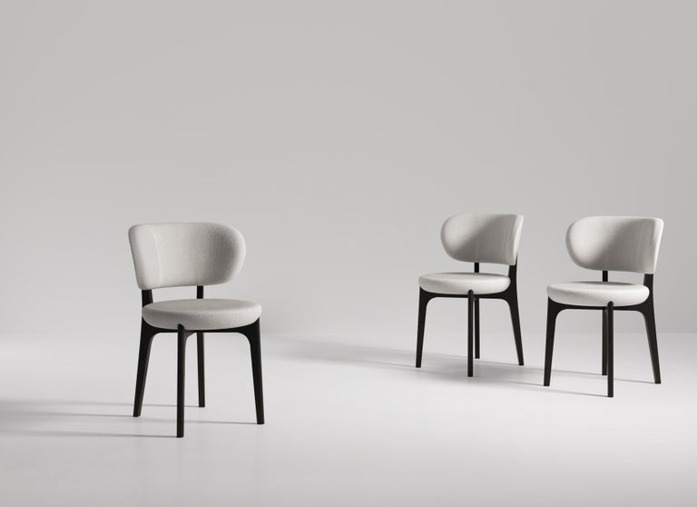 Richmond Contemporary Dining Chair in Wood and Fabric by Artefatto