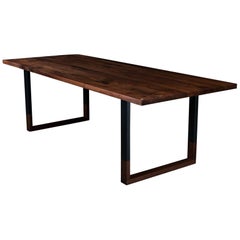 Richmond Dining Table, by Ambrozia, Solid Walnut & Black Steel (96L)