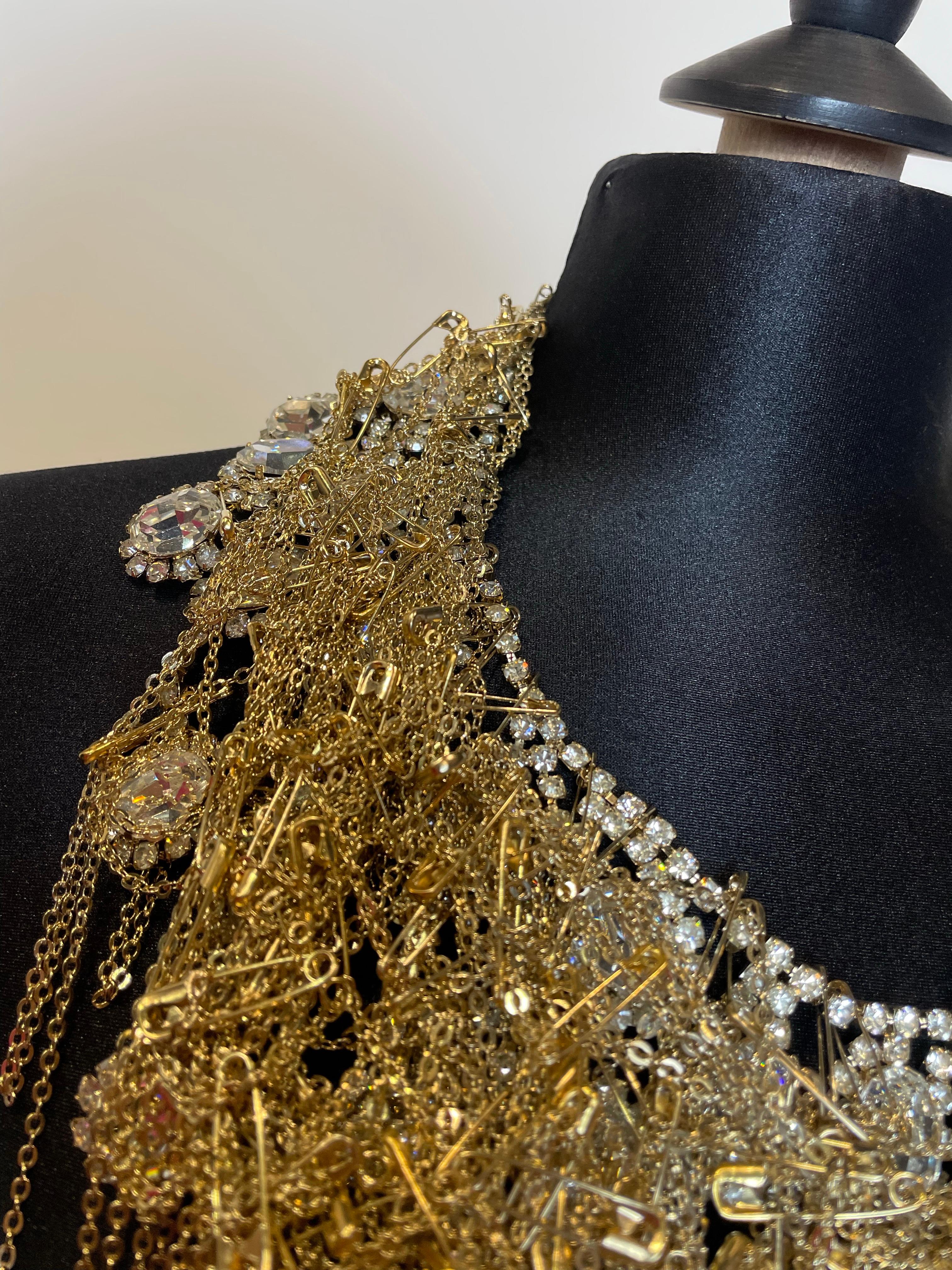 da uomo o donna Collana Richmond Statement in metallo dorato in vendita