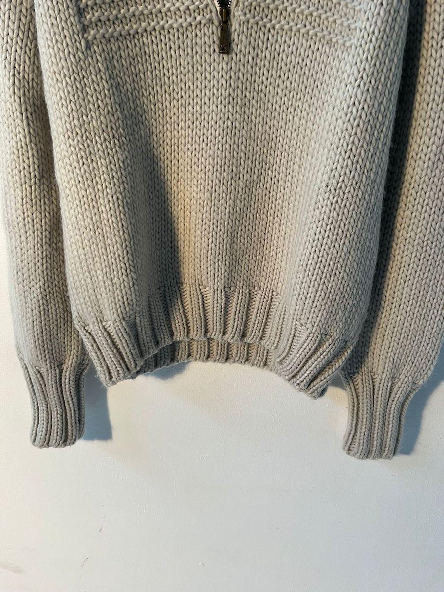 Richmond 'X' Beige Grobstrickpullover aus Wolle mit halbem Reißverschluss im Angebot 6