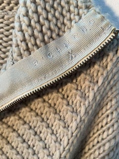 Richmond 'X' Beige Chunky Knit Wool Half-Zip Sweater