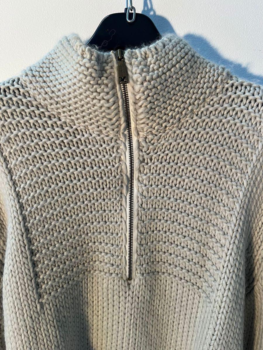 Richmond 'X' Beige Grobstrickpullover aus Wolle mit halbem Reißverschluss im Angebot 2
