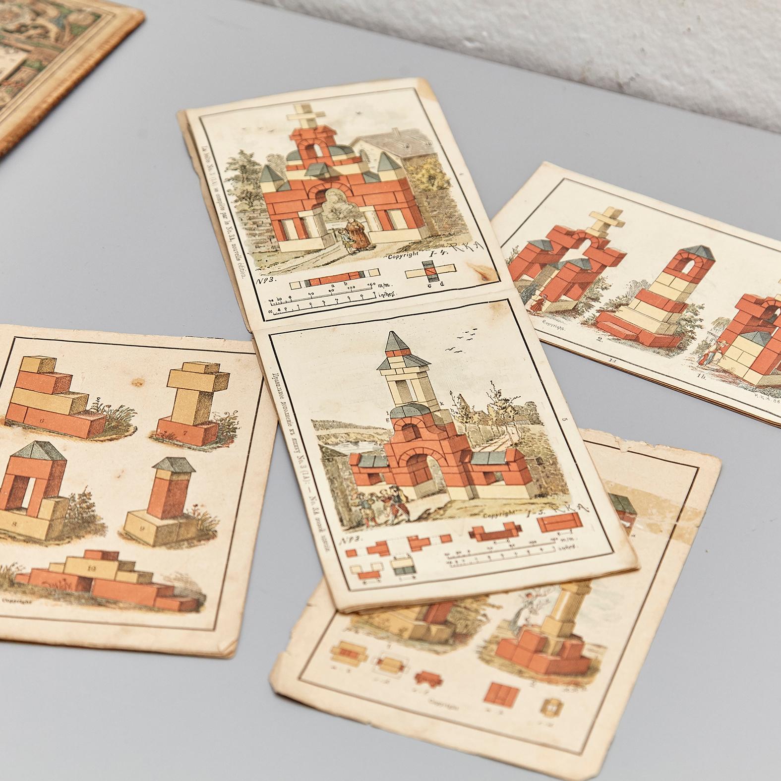 Jouet de construction allemand Richters en blocs de pierre d'ancre, série 5 Allemagne, 1900 9