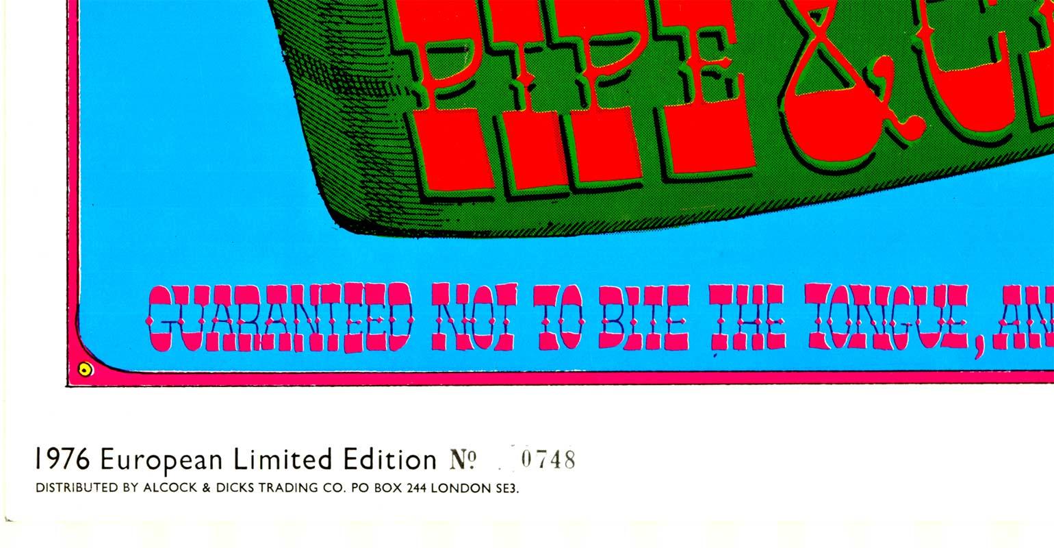 Edizione limitata europea psichedelica originale di Rick Griffin Canablis, numerata e in ottime condizioni.   La prima stampa realizzata negli Stati Uniti aveva un formato di circa 14