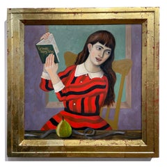 The Distracted Reader, Young Woman Reading Grimm's Fairy Tales, Framed